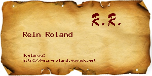 Rein Roland névjegykártya
